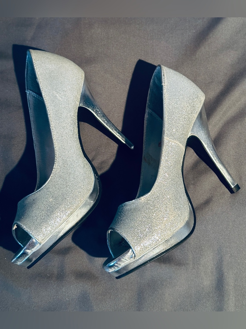 Rage Silver Glitter Sexy Sz 6.5 🔥